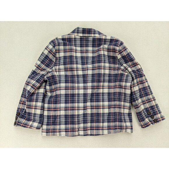 Hollister Women's Blazer Size L Blue Plaid 3/4 Sleeve Preppy - Picture 12 of 13